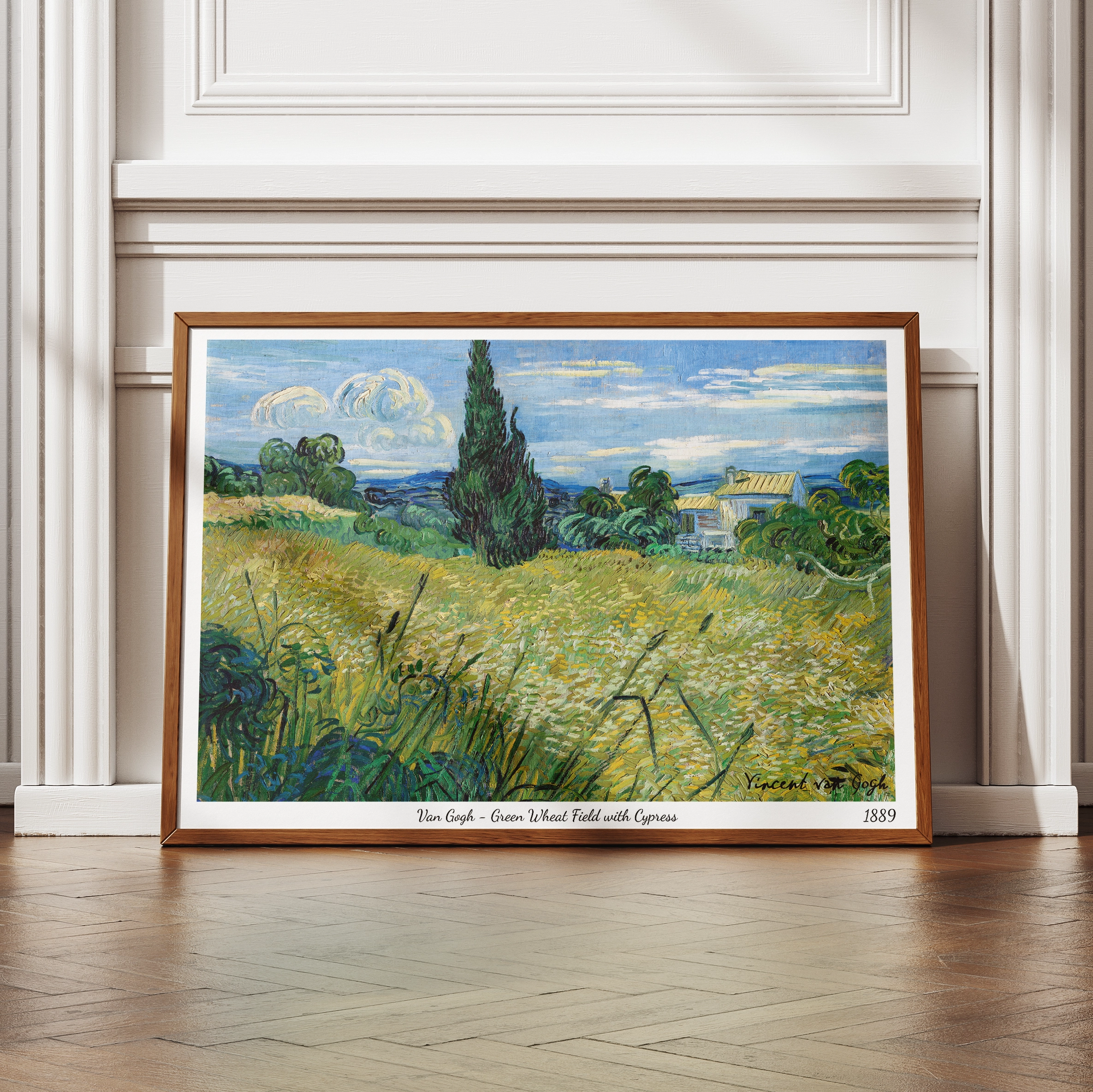 Green Wheat Field with Cypress 1 GREEN WHEAT FIELD WITH CYPRESS - Image 1