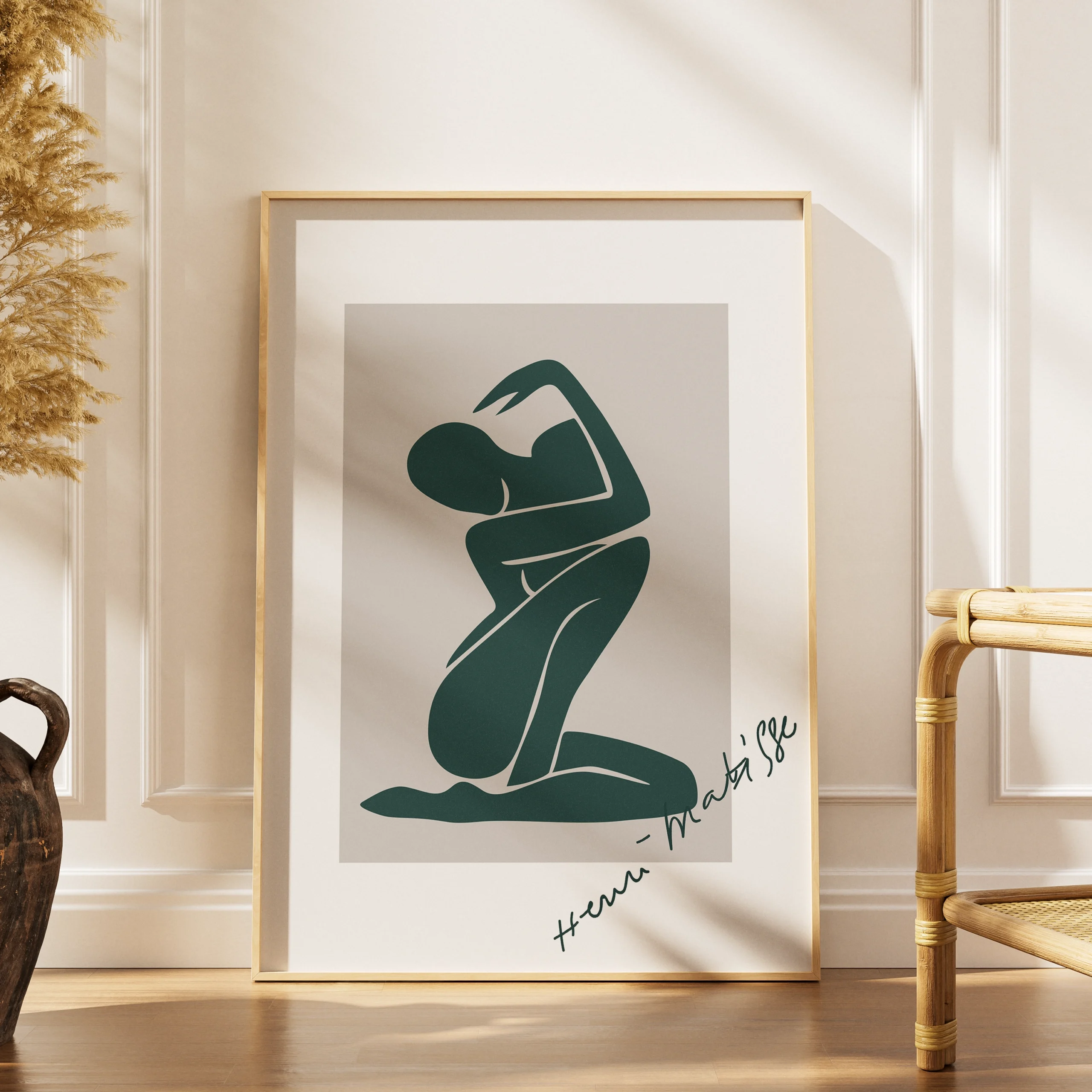 matisse-abstract-crouching-female-figure-green-cutout-print 1 Crouching Silhouette by Henri Matisse - Image 1