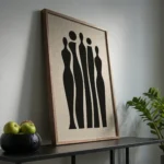 Abstract Human Figures Minimalist Black Modern Wall Art - Image 2