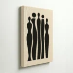 Abstract Human Figures Minimalist Black Modern Wall Art - Image 4