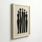 Abstract Human Figures Minimalist Black Modern Wall Art - Image 6