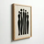 Abstract Human Figures Minimalist Black Modern Wall Art - Image 7