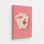 Ace Cards Heart Suit Poker Canvas Print - Image 4