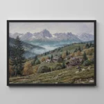 Alpine Valley Morning – Mountain Landscape Canvas Print - Image 5