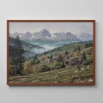 Alpine Valley Morning – Mountain Landscape Canvas Print - Image 7