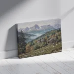 Alpine Valley Morning – Mountain Landscape Canvas Print - Image 4