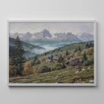 Alpine Valley Morning – Mountain Landscape Canvas Print - Image 6