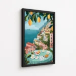 Amalfi Coast Breakfast Lemon Terrace Canvas Print - Image 5
