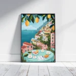 Amalfi Coast Breakfast Lemon Terrace Canvas Print