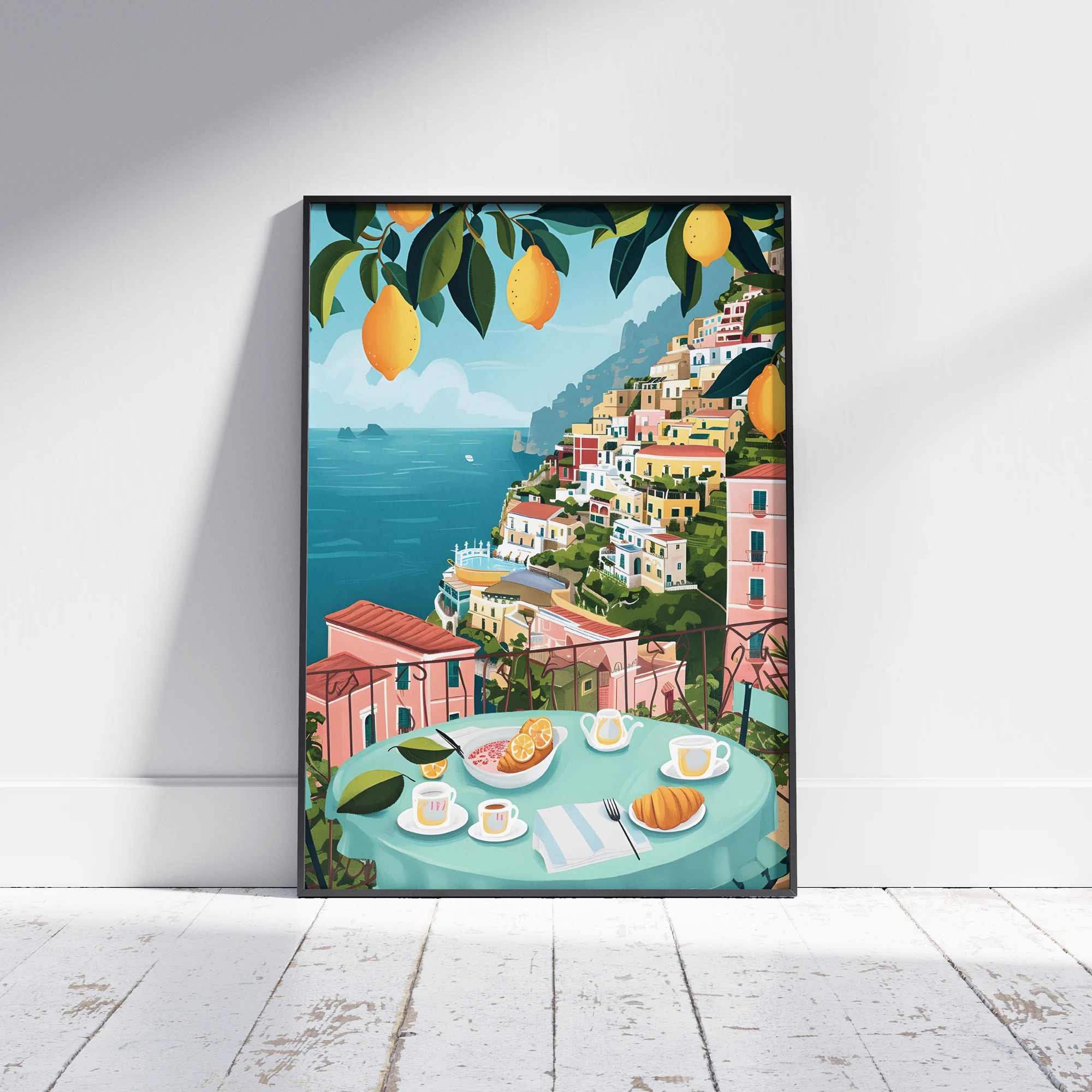 Amalfi Coast Breakfast Lemon Terrace_Featured Image 1 Amalfi Coast Breakfast Lemon Terrace Canvas Print - Image 1