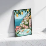 Amalfi Coast Breakfast Lemon Terrace Canvas Print - Image 2