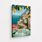 Amalfi Coast Breakfast Lemon Terrace Canvas Print - Image 4