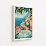 Amalfi Coast Breakfast Lemon Terrace Canvas Print - Image 6