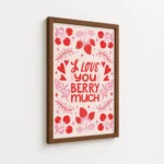 Berry Much Love Strawberry Quote Canvas Print - Image 7