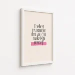 Best Investment Make In Yourself Quote Canvas Print - Image 6