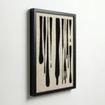 Black Drip Abstract Vertical Contemporary Wall Art - Image 5