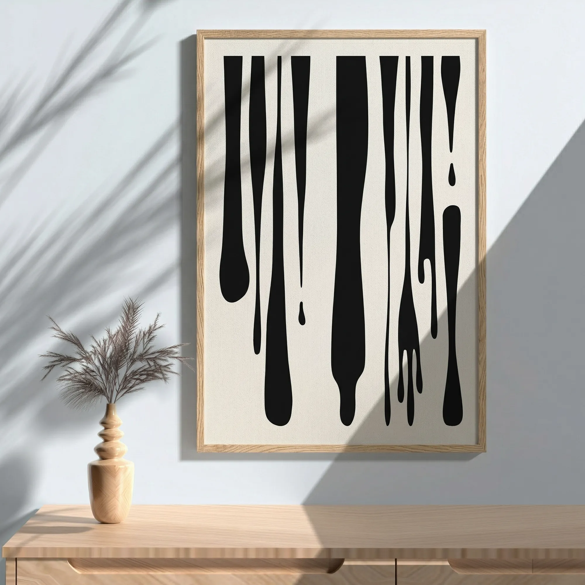 Black Drip Abstract Vertical Contemporary Wall Art_Featured Image 1 Black Drip Abstract Vertical Contemporary Wall Art - Image 1