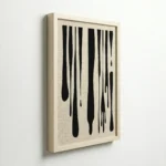 Black Drip Abstract Vertical Contemporary Wall Art - Image 6