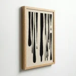 Black Drip Abstract Vertical Contemporary Wall Art - Image 7