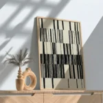 Black White Pattern Abstract Contemporary Wall Decor - Image 2