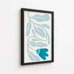 Blue Minimal Leaf Botanical Line Art Canvas Print - Image 5