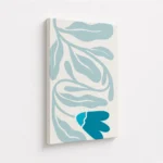 Blue Minimal Leaf Botanical Line Art Canvas Print - Image 4
