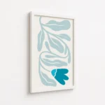 Blue Minimal Leaf Botanical Line Art Canvas Print - Image 6