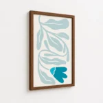 Blue Minimal Leaf Botanical Line Art Canvas Print - Image 7