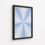 Blue Sunburst Retro Radial Pattern Canvas Print - Image 5