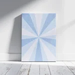 Blue Sunburst Retro Radial Pattern Canvas Print