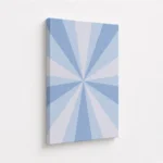 Blue Sunburst Retro Radial Pattern Canvas Print - Image 4