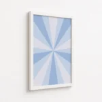 Blue Sunburst Retro Radial Pattern Canvas Print - Image 6