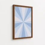 Blue Sunburst Retro Radial Pattern Canvas Print - Image 7