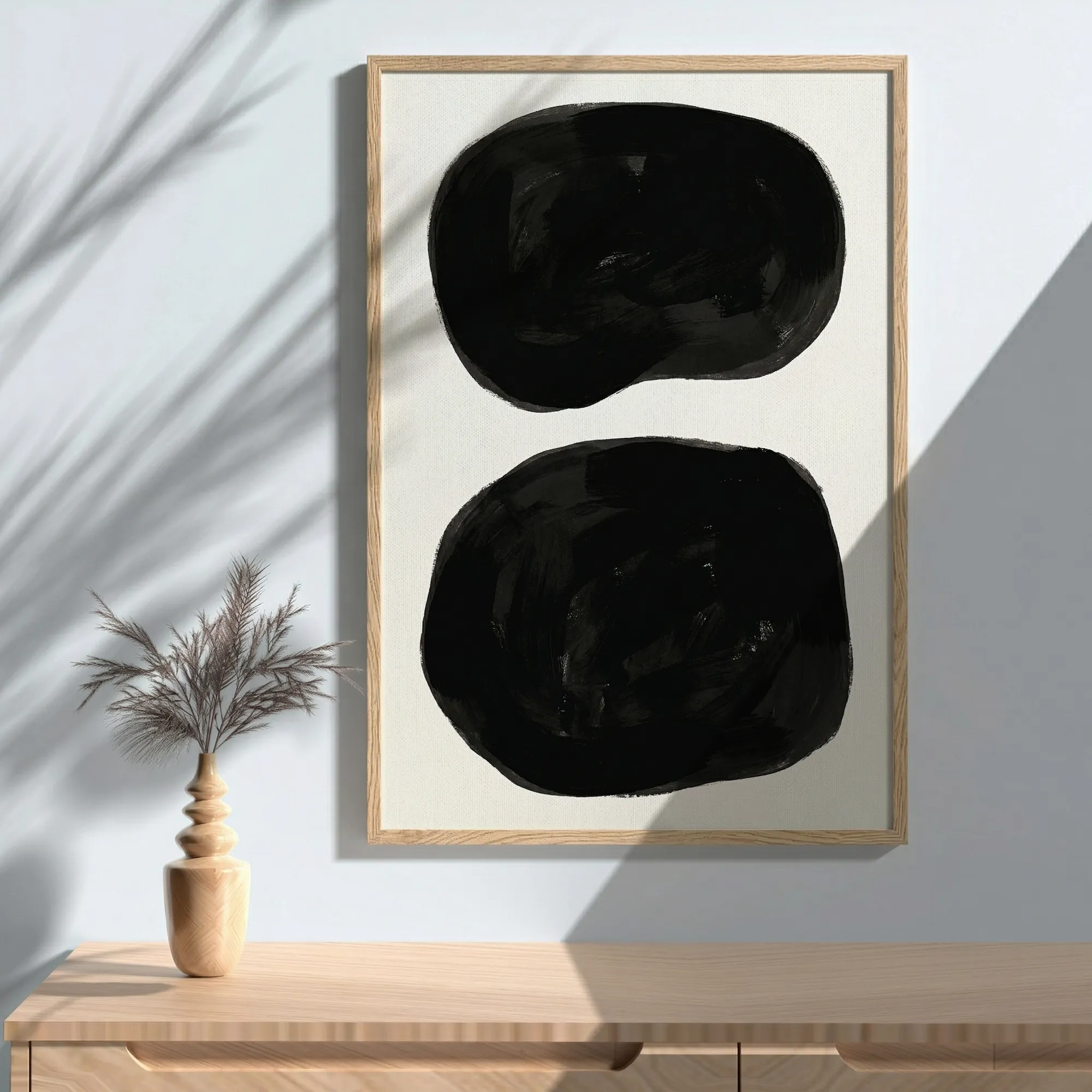 Bold Black Abstract Shapes Minimalist Modern Wall Decor_Featured Image 1 Bold Black Abstract Shapes Minimalist Modern Wall Decor - Image 1