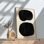 Bold Black Abstract Shapes Minimalist Modern Wall Decor - Image 2