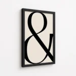Bold Black Ampersand Minimal Typography Canvas Print - Image 5