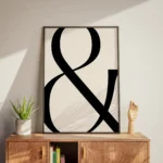 Bold Black Ampersand Minimal Typography Canvas Print