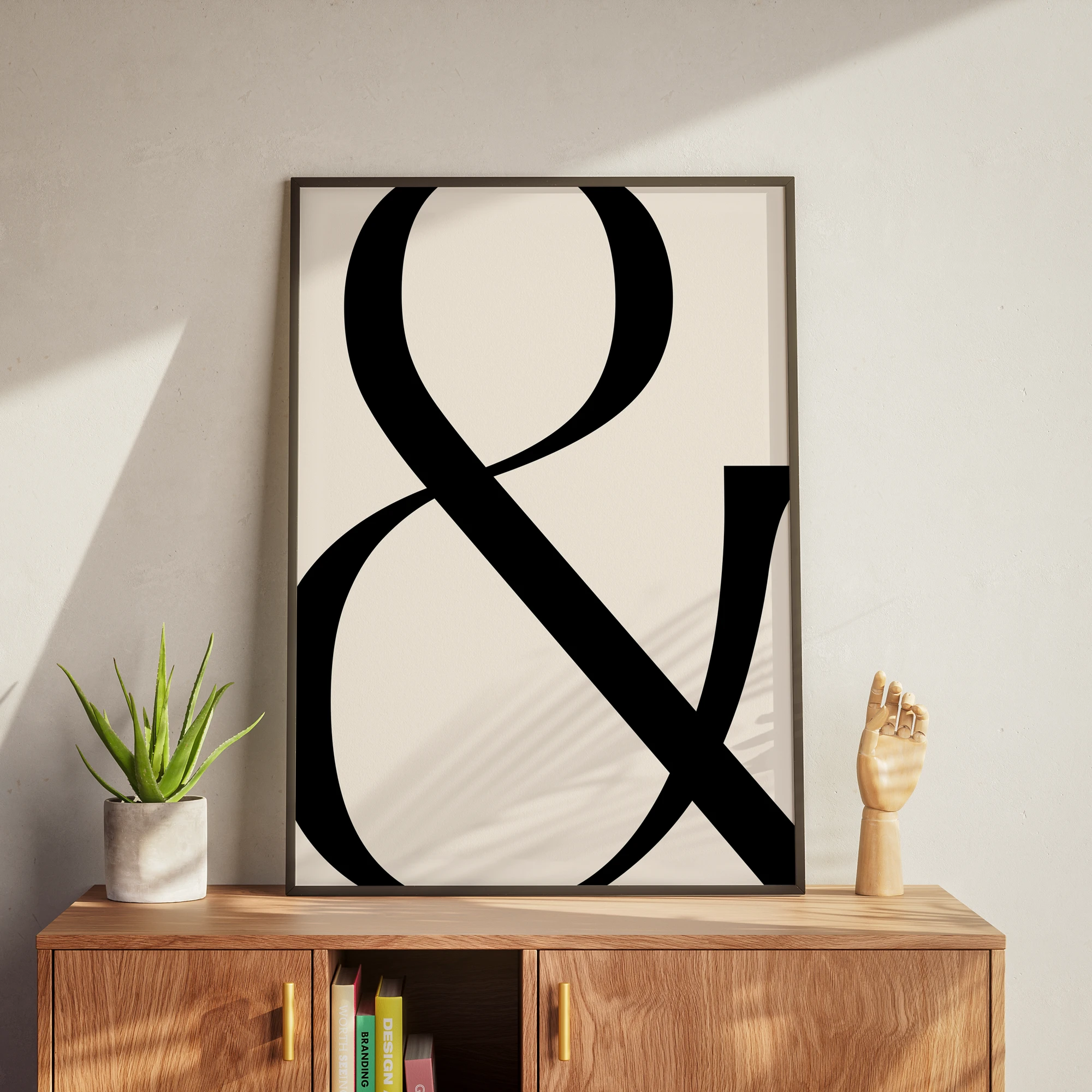 Bold Black Ampersand Minimal Typography Poster_Featured Image 1 Bold Black Ampersand Minimal Typography Canvas Print - Image 1