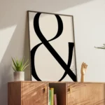 Bold Black Ampersand Minimal Typography Canvas Print - Image 2