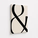 Bold Black Ampersand Minimal Typography Canvas Print - Image 4
