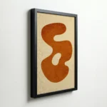 Burnt Orange Organic Shape Minimalist Modern Wall Art - Image 5