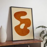 Burnt Orange Organic Shape Minimalist Modern Wall Art