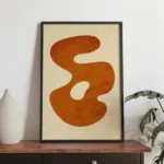Burnt Orange Organic Shape Minimalist Modern Wall Art - Image 2