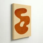 Burnt Orange Organic Shape Minimalist Modern Wall Art - Image 4