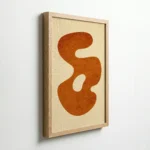 Burnt Orange Organic Shape Minimalist Modern Wall Art - Image 7