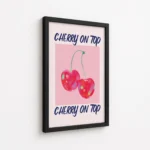 Cherry On Top Pink Fruit Canvas Print - Image 5