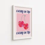 Cherry On Top Pink Fruit Canvas Print - Image 6