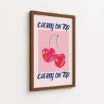 Cherry On Top Pink Fruit Canvas Print - Image 7