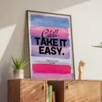 Chill Take It Easy Watercolor Quote Canvas Print - Image 2