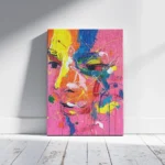 Colorful Abstract Face Expressionist Painting Canvas Print